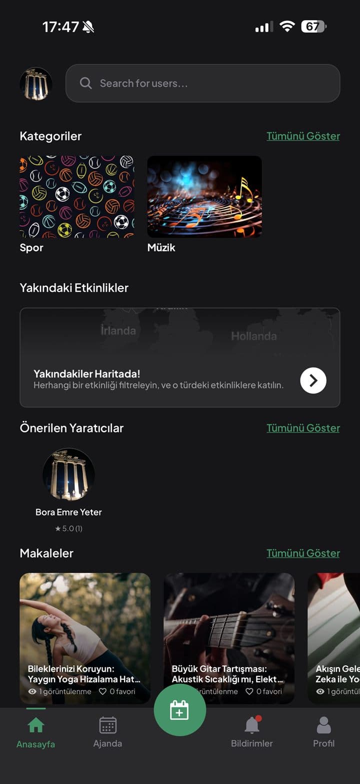 Ana sayfada ilgini çekeni yakala