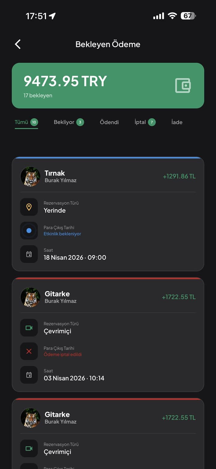 Kazançlarını takip et — bekleyen, ödenen ve iade kayıtları
